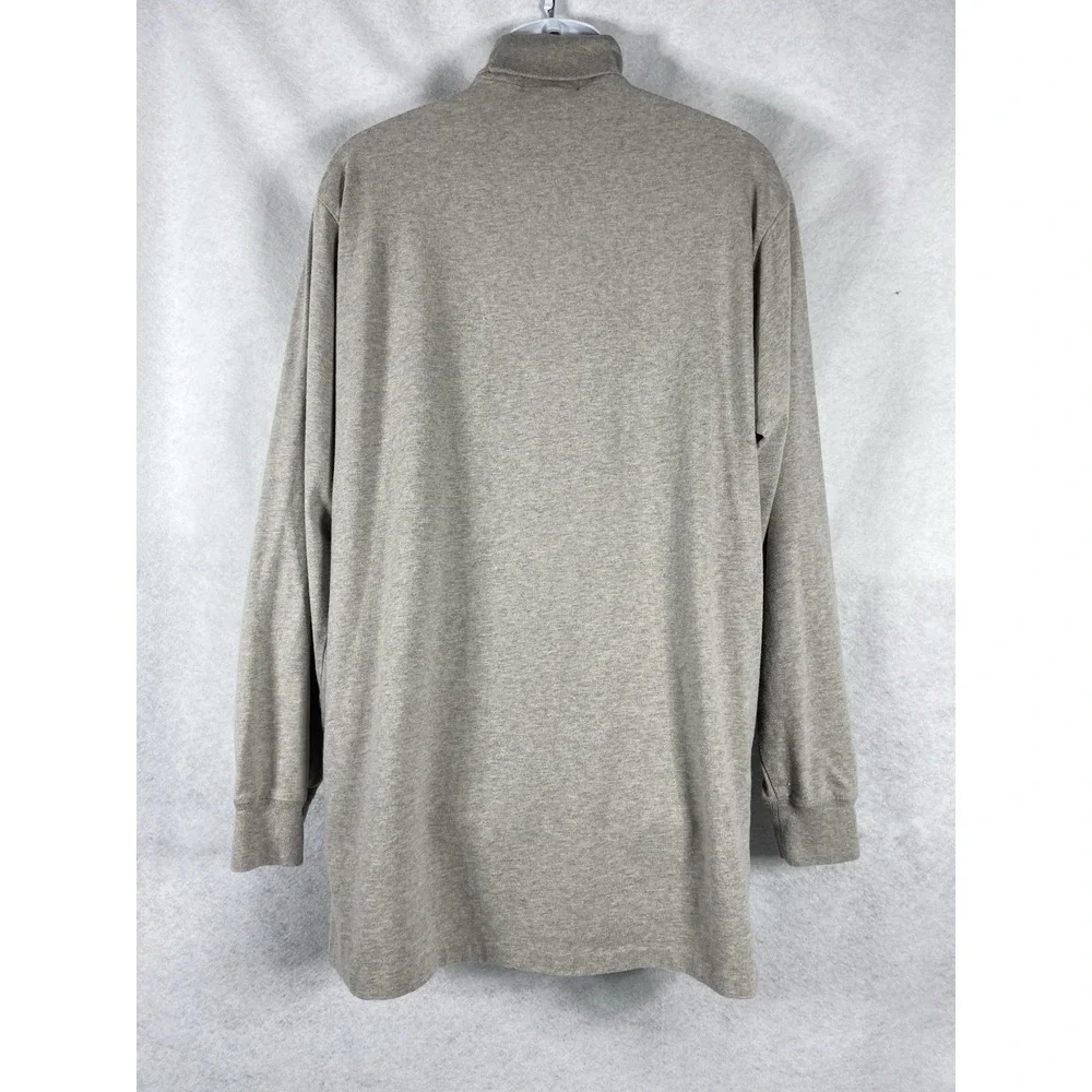 Vintage Polo Ralph Lauren Mens Turtleneck Shirt Large Gray Long Sleeve Old Money